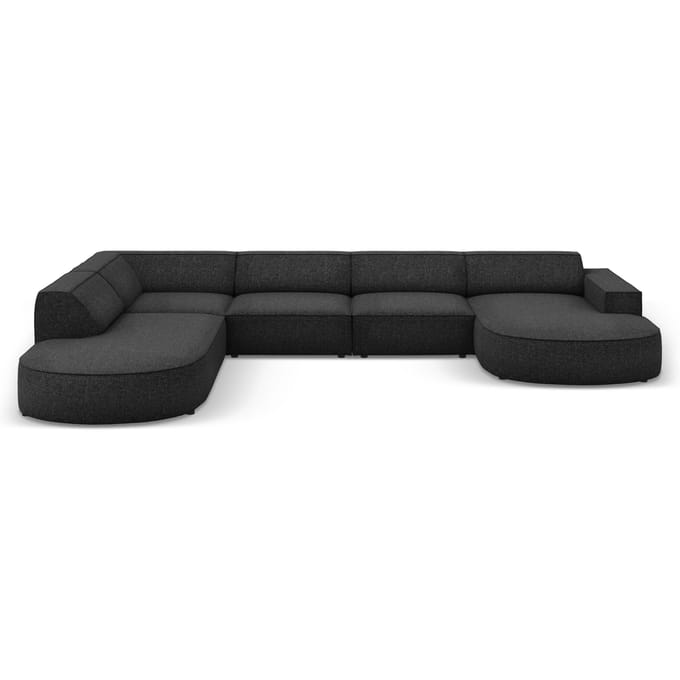 7-zitshoekbank Jodie links chenille afgerond | Micadoni Home