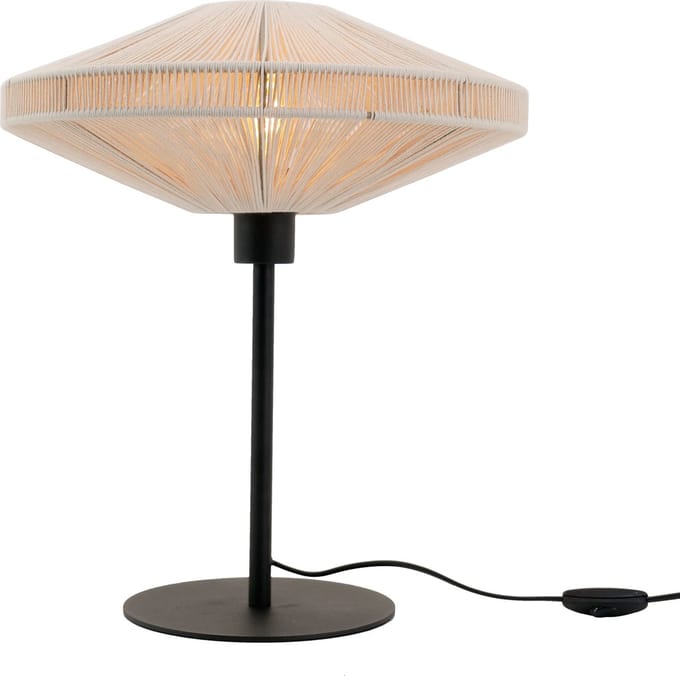 EGLO Midsumer Tafellamp - E27 - 44 cm - Zwart/Crème - Textiel