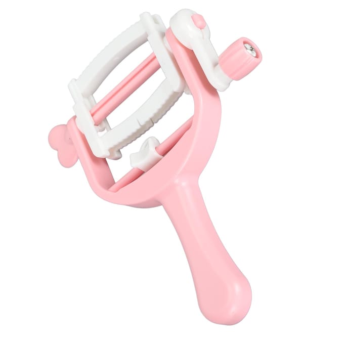 Kwastenmaker Klein Handheld Draagbaar Tijdbesparend Pomponmaker voor DIY Wolgaren Knutselen Roze white