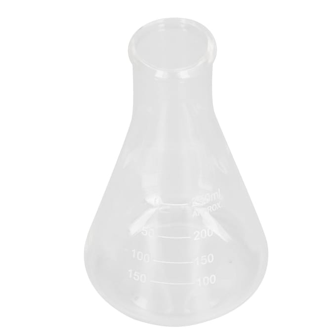 Erlenmeyer à col étroit en verre borosilicaté épaissi pour chimie de laboratoire 250 ml white