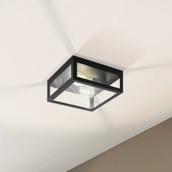 EGLO Amezola Plafond- en Wandlamp - E27 - 29 cm - Zwart