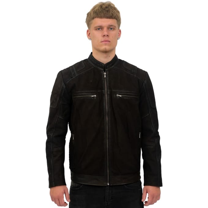 Heren buff lederen racer bikerjack-Wenen