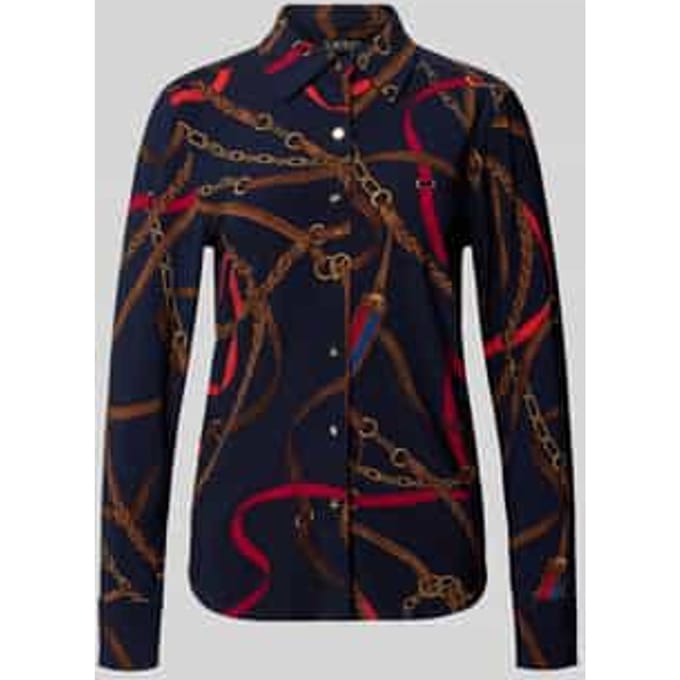 Regular fit overhemdblouse in all-over look model 'DAQUANE'