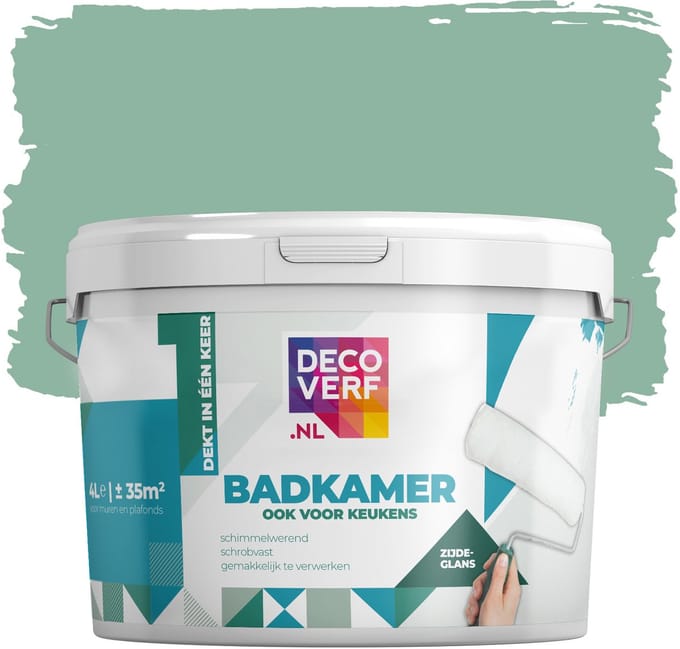 Decoverf badkamerverf kopergroen, 4L