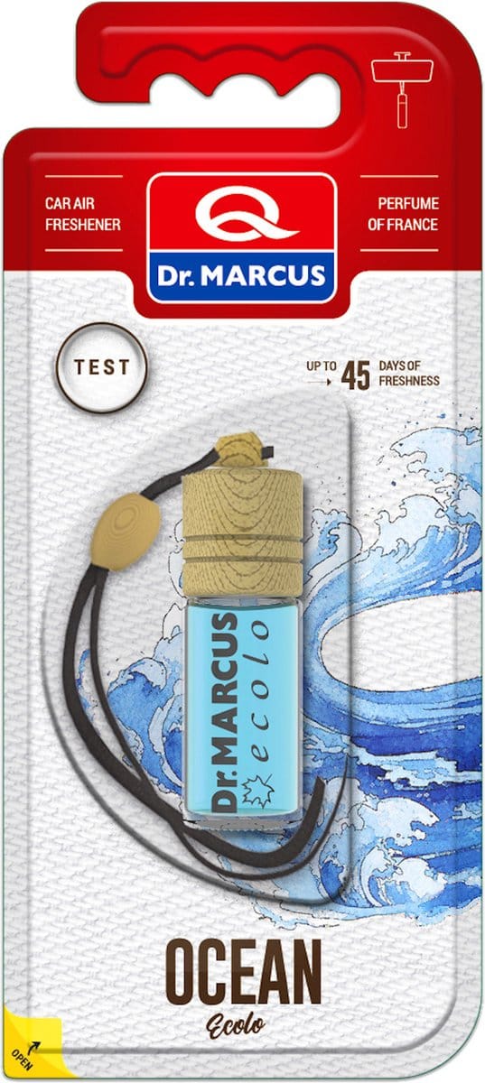 Dr. Marcus Ecolo Ocean autogeurtje met neutrafresh technologie - Luchtverfrisser auto - Tot 45 dagen geurverspreiding - 4,5 ml