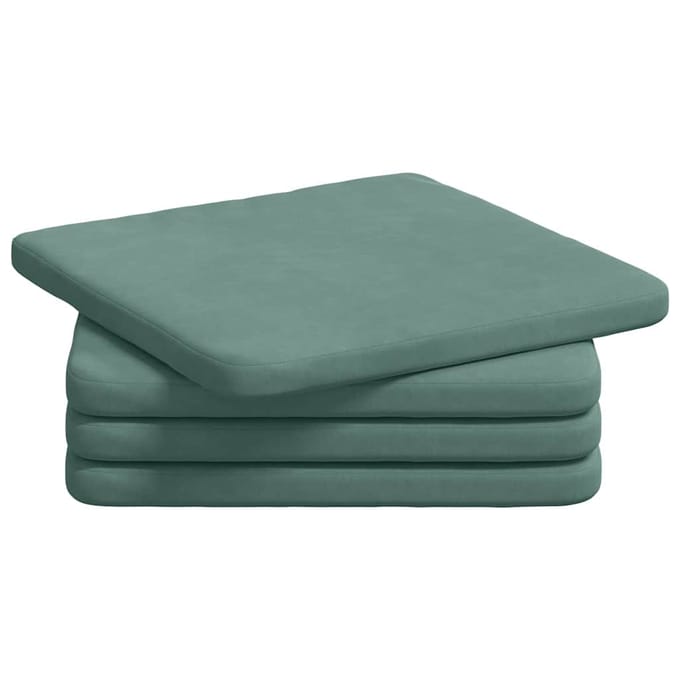 vidaXL - Zitkussens - 4 - st - Fluweel - Zeegroen - 40 - x - 40 - x - 3 - cm