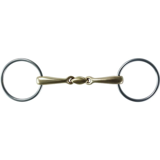 Mors dubbele brisure voor paard met ringen Stübben