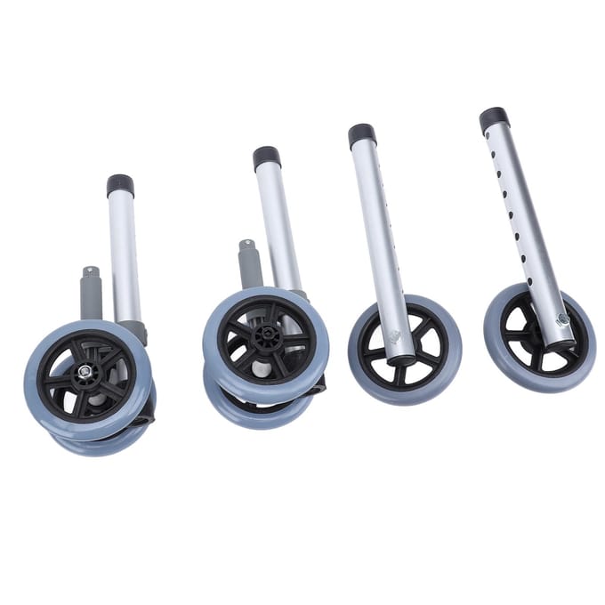 Loopwielen Vervangingsonderdelen Wielen met Rem Set Mobiliteitshulpmiddel Apparatuur voor Ouderen gray