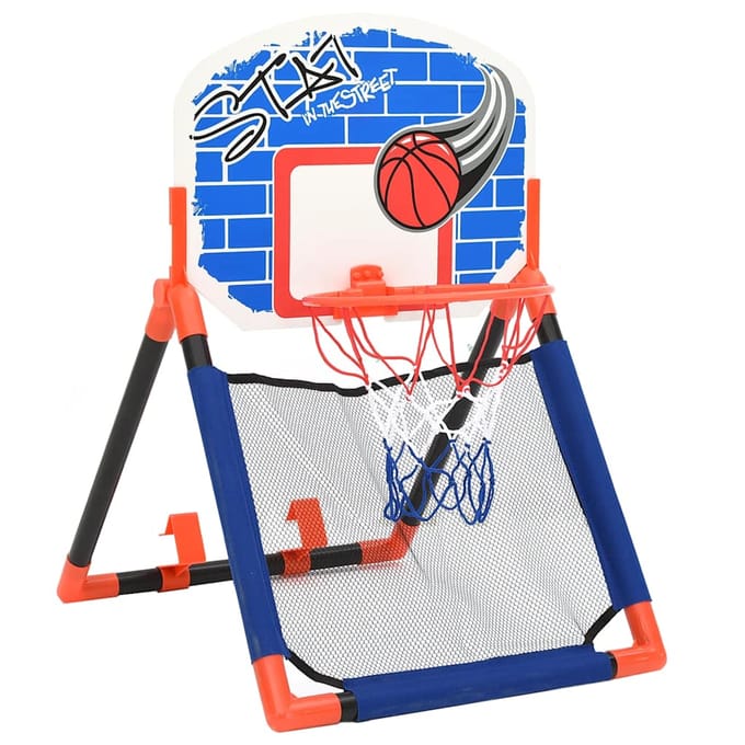 vidaXL - Kinderbasketbalset - multifunctioneel - grond - en - muur