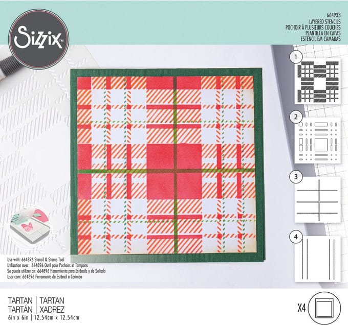 Layered stencils tartan - Sizzix