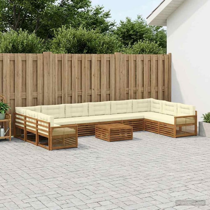 vidaXL - Sofa-Sets - 11 - st - Massief - Acacia - Hout