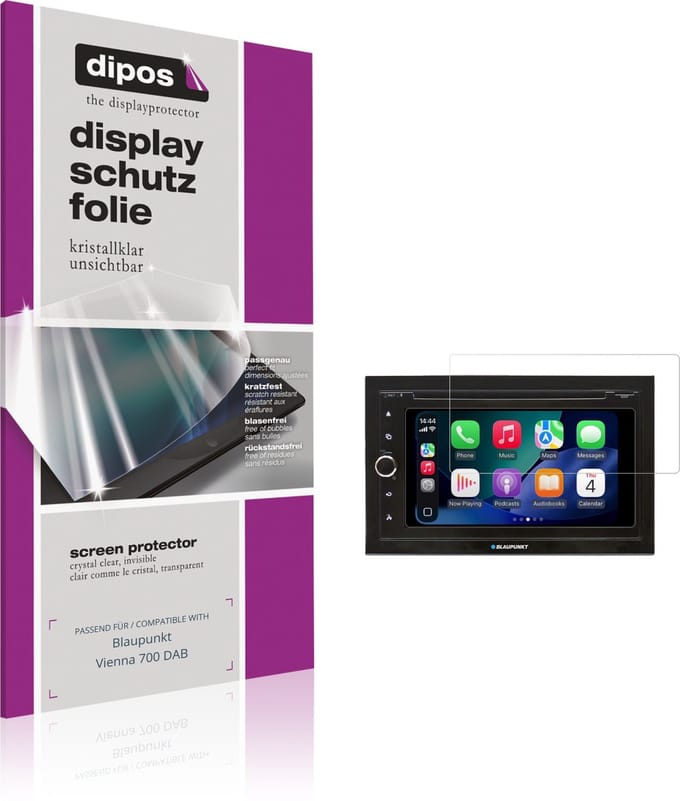 dipos – 2x Beschermfolie geschikt voor Blaupunkt Vienna 700 DAB | Krasbestendige & heldere Screenprotector Ultra-Thin