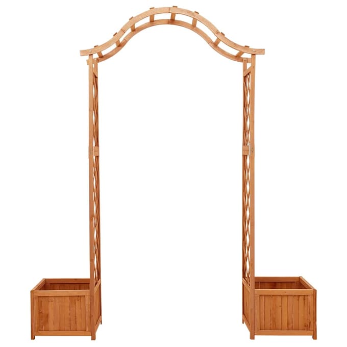 vidaXL - Pergola - met - plantenbak - massief - vurenhout