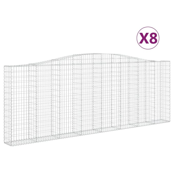 vidaXL Schanskorven 8 st gewelfd 400x30x140/160 cm ijzer