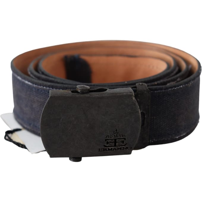 Ermanno Scervino Blauwe Leren Ratchet Buckle Riem