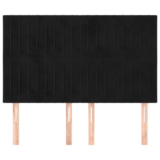 vidaXL - Hoofdbord - zwart - 144x5x118/128 - cm - fluweel