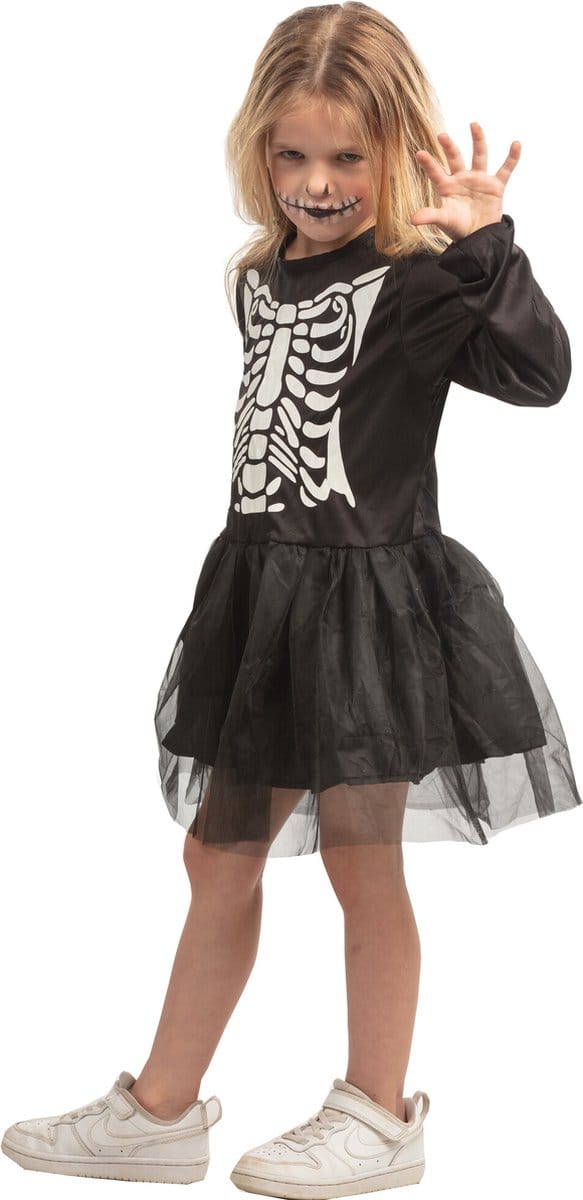 Skeletjurkje Kind met Tutu Zwart - Maat 152