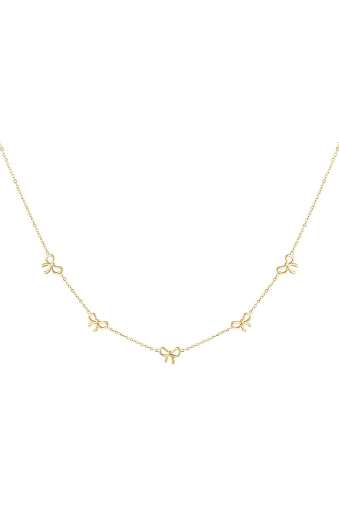 Charmante strikken ketting - goud