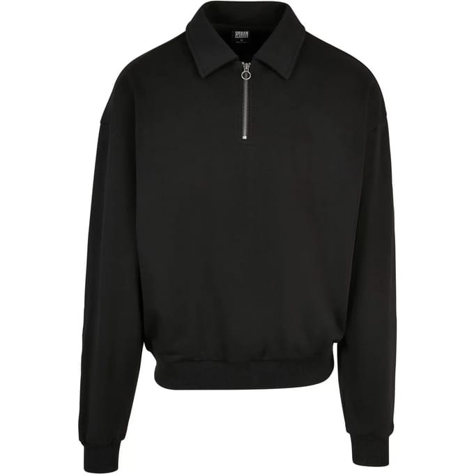 Urban Classics - Shirt Collar Crewneck sweater/trui - L - Zwart