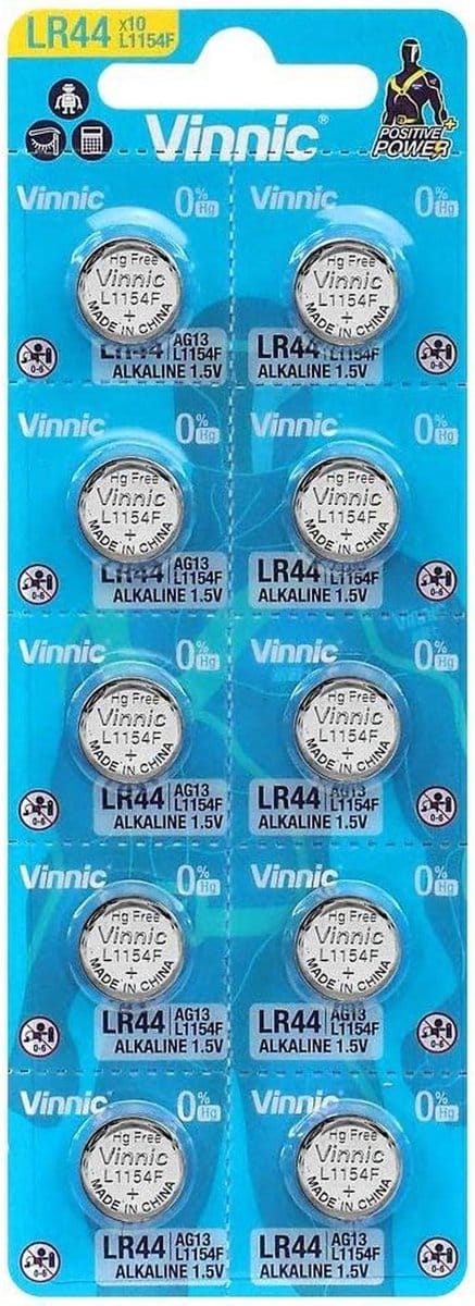 Alkaline batterijset L1154 F / LR44 / AG13 - 1,5 V - 10 stuks