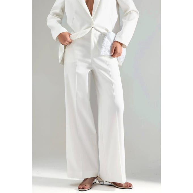 Hoge Taille Rechte Pijp Bengalin Broek