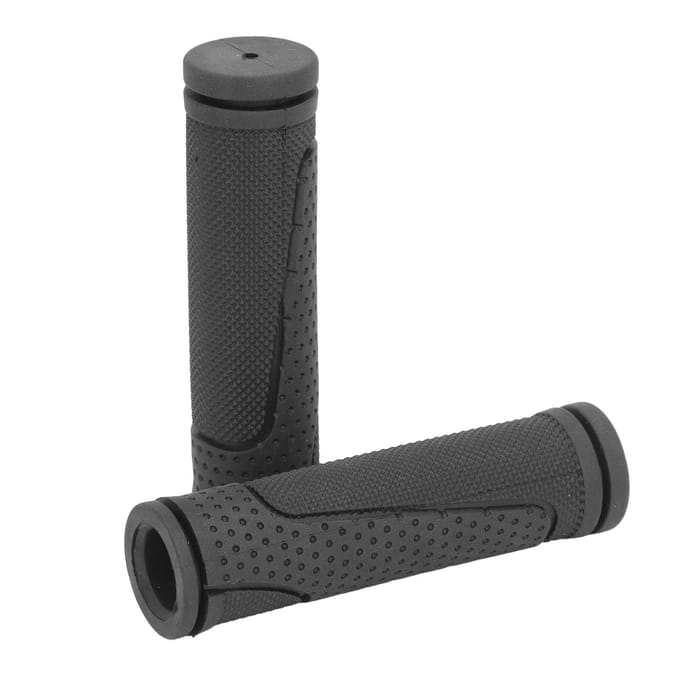 Eén Paar Fiets Handvatten Ergonomisch Antislip Universeel Rubber Schokabsorptie Fiets Handvatten black