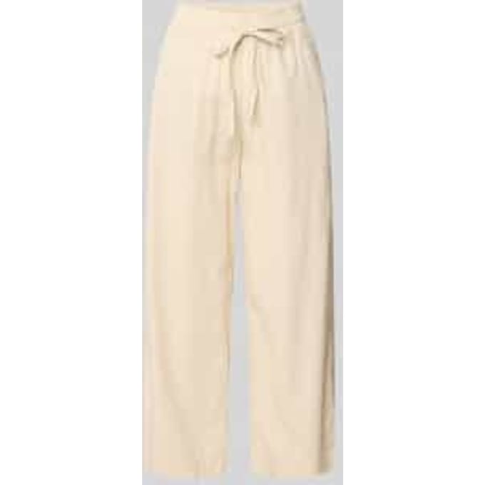 wide fit stoffen broek van linnenmix met viscosemet model 'Ina'