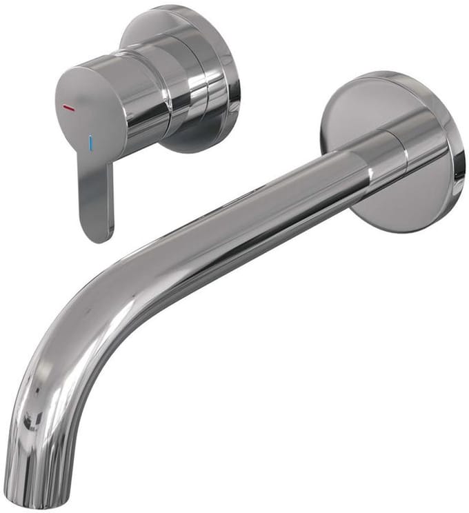 Brauer Chrome Edition Inbouw Wastafelmengkraan met Gebogen Uitloop en Rozetten Model D2 Chroom