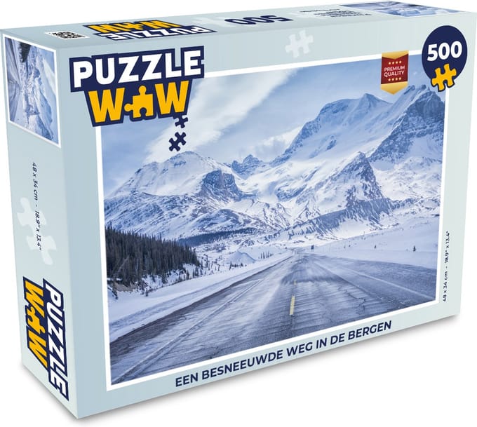 Puzzel Een besneeuwde weg in de bergen - Legpuzzel - Puzzel 500 stukjes