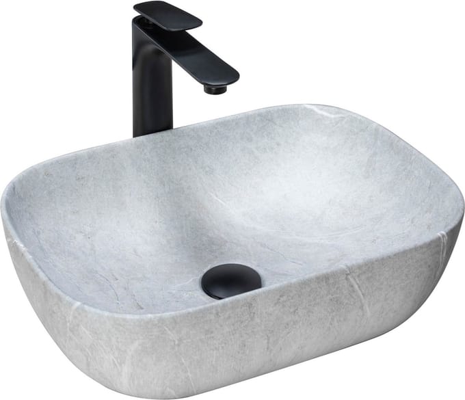 Rea Livia Grey Opzetwastafel Steen Imitatie 46,5x33,5 cm