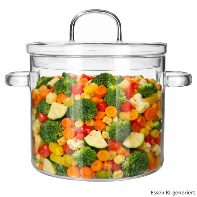 OLLA Glazen Kookpan met Deksel MEDIUM van Borosilicaatglas - 50094