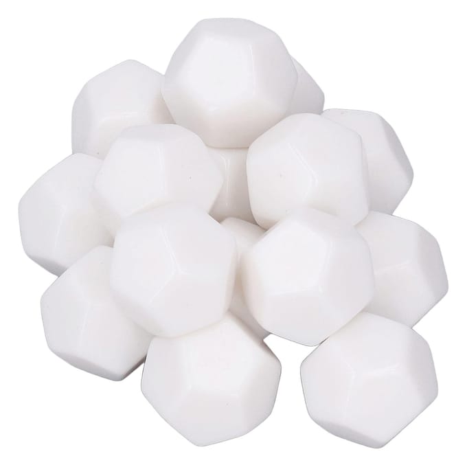 30 STUKS 12-zijdige blanco dobbelstenen Plastic beschrijfbaar Onderwijs dobbelstenen kubussen Veelzijdige dobbelstenen kit voor white