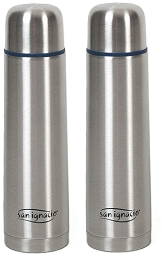 San Ignacio RVS thermosfles/isoleerkan 500 ml - 2x - voor warme / koude dranken onderweg