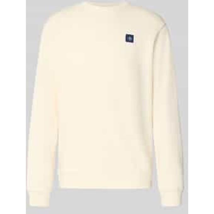 sweatshirt met labelbadge en ronde hals