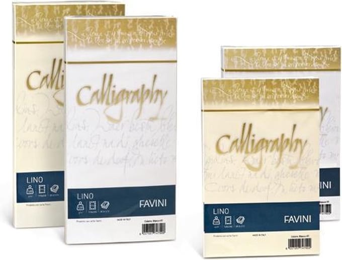 Favini Calligraphy Linen papier voor inkjetprinter A4 (210x297 mm) Ivoor