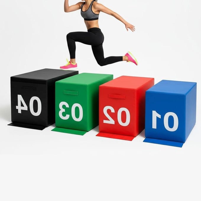 Springbox Trainingsbox - Fitness Box - Kracht Training - 4-in-1 Verstelbaar - Tot 50 cm - Multicolor