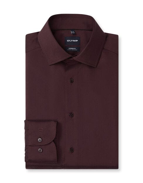 OLYMP Luxor Overhemd, Modern Fit, Global Kent, Chianti