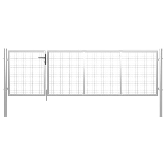 vidaXL - Tuinpoort - staal - 350x100 - cm - zilver