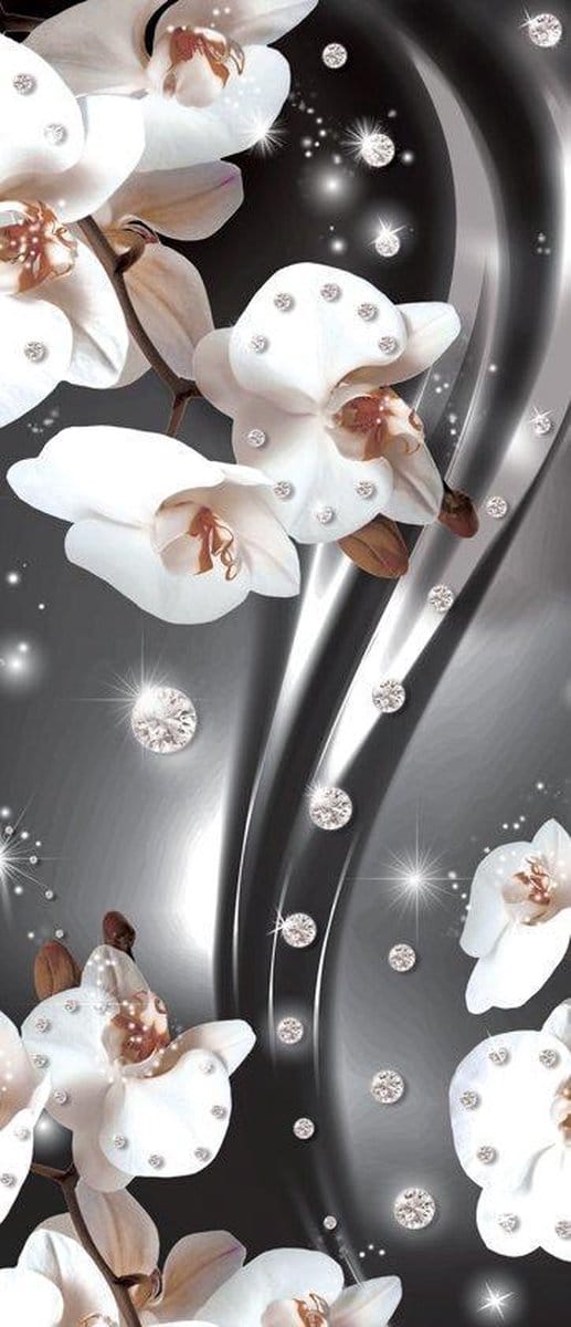 Flowers Orchids Pattern Photo Wallcovering