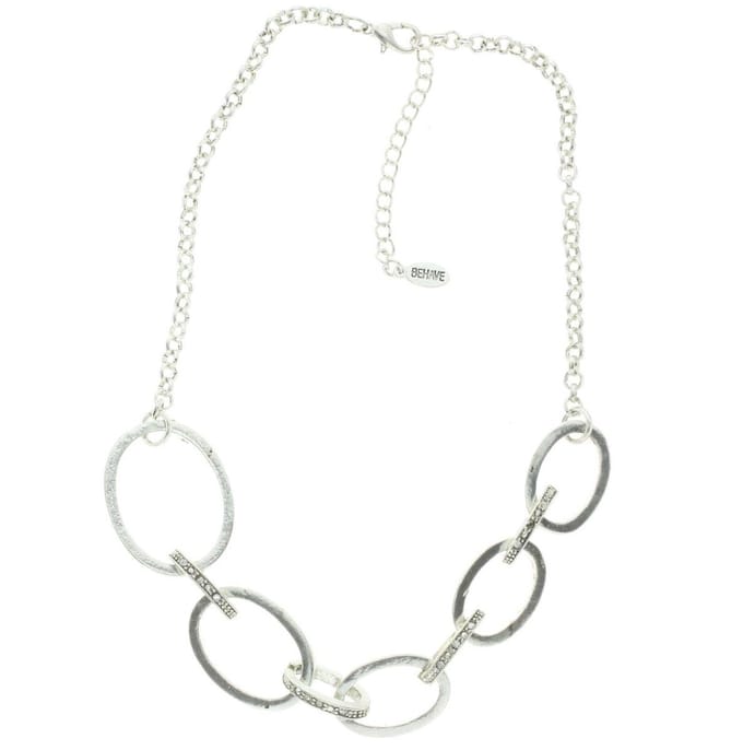 Behave - Schakelketting met steentjes 46 cm - Nikkelvrij - Mode-accessoire