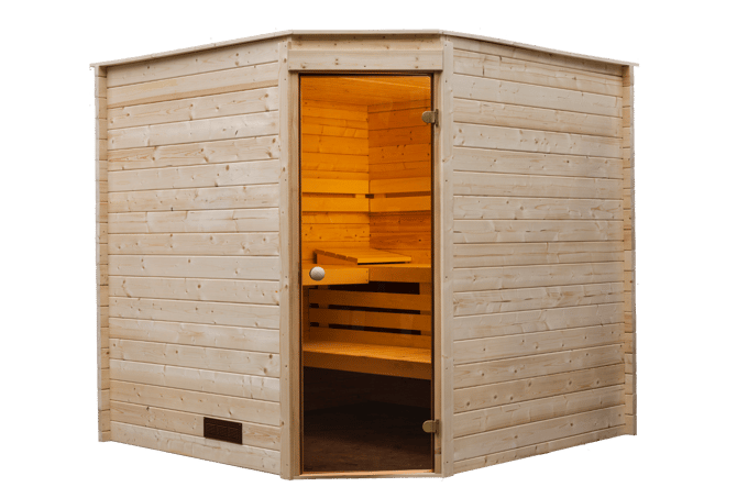 Intergard Sauna binnensauna hoekmodel 205x205cm / 40mm