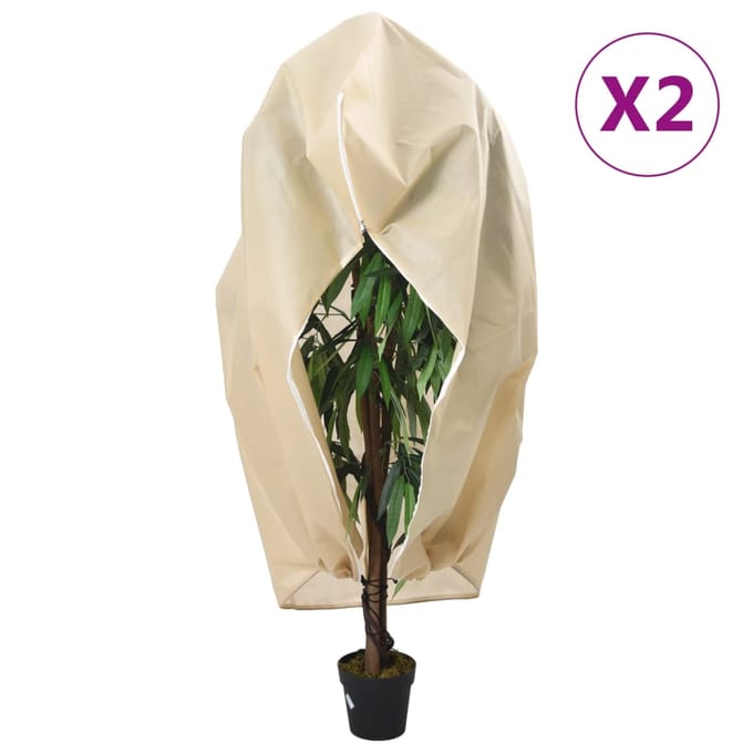 vidaXL - Plantenhoezen - met - ritssluiting - 2 - st - 70 - g/m² - 1,55x1,55 - m