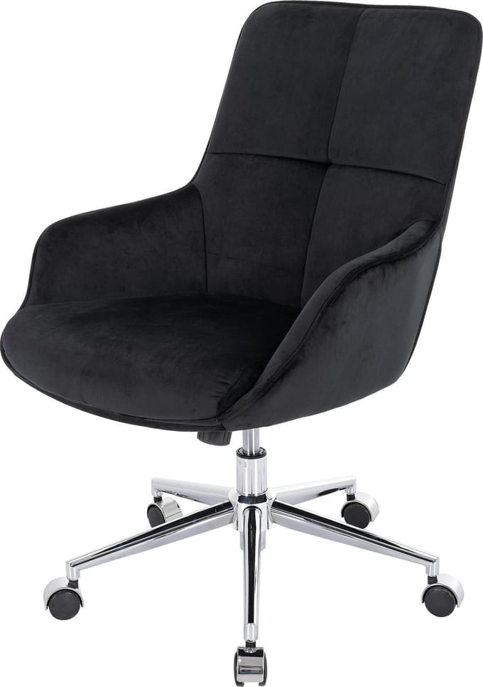 Bureaustoel MCW-J64, bureaustoel bureaustoel fauteuil, in hoogte verstelbaar fluweel MVG ~ zwart