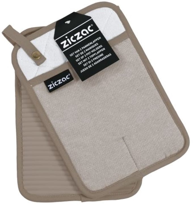 Tiseco -Pannenlappen SILO - SET/2 - siliconen,handige ophanglus, taupe