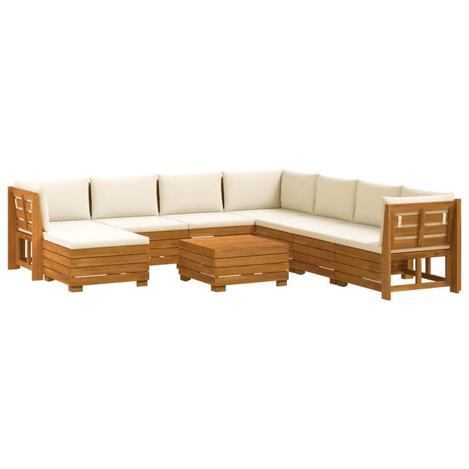vidaXL - 9 - st - Buiten - bank - set - Massief - Acacia - Hout - Bruin