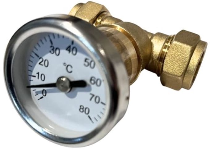 tempratuur meter met t-stuk 22 x 1/2 x 22