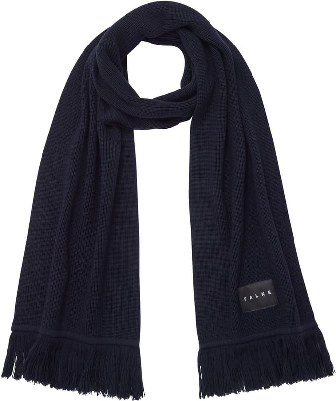 FALKE Basic Label Big sneldrogend warm wol wintersjaal unisex blauw - maat ONESIZE