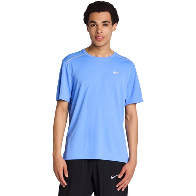 Nike Miler T-shirts Heren - Blauw - Maat L - Poly Jersey
