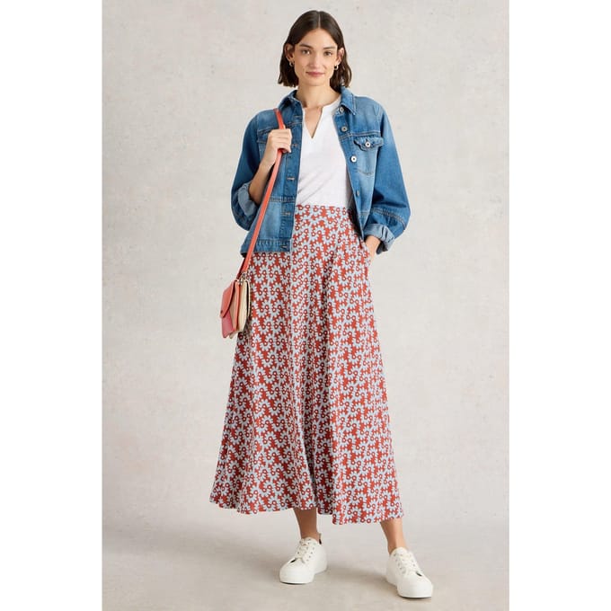 White Stuff Jada Jersey Maxi Skirt Red Print Größe: 10 REGULAR | Maxiröcke Outlet | Damen | Rot