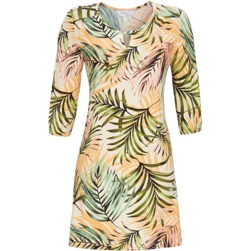 Ringella kort nachthemd bonte palmbladeren - Beige - Maat - 36